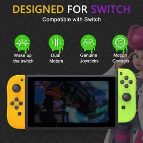 img 3 attached to 🎮 Enhanced Joy Pad Switch Controller Alternatives: R/L Joy Pad Remote Controllers with Wake-up Function, 6-Axis Gyro (Yellow and Green)
