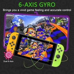 img 1 attached to 🎮 Enhanced Joy Pad Switch Controller Alternatives: R/L Joy Pad Remote Controllers with Wake-up Function, 6-Axis Gyro (Yellow and Green)