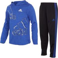 👕 adidas boy's long sleeve melange hooded tee and tapered pants set logo