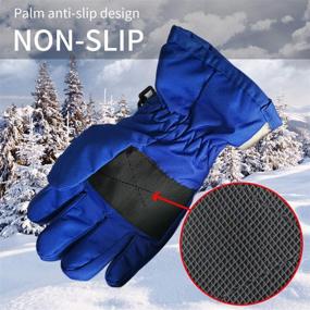 img 1 attached to 🧤 Warm & Waterproof Winter Gloves: Fleece Boys' Accessories for Cold Weather Protection