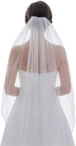 img 3 attached to SAMKY 1T 1 Tier Alternating Crystal Beaded Bridal Veil with Double Row Design