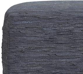 img 1 attached to 🔵 SimpliHome Fredrik Square Pouf, Dark Blue Leather Upholstered Footstool for Living Room, Bedroom, Kids Room - Transitional Boho Style