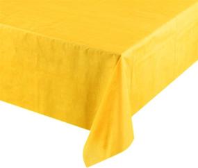 img 4 attached to 🌼 12 Pack of YELLOW GOODSUN Plastic Tablecloths for Rectangle Tables – Heavy Duty Disposable Rectangular Table Covers, 54" x 108