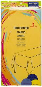 img 2 attached to 🌼 12 Pack of YELLOW GOODSUN Plastic Tablecloths for Rectangle Tables – Heavy Duty Disposable Rectangular Table Covers, 54" x 108