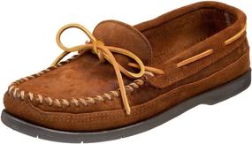 img 4 attached to Minnetonka Double Bottom Slip Brown Men's Shoes: Classic Comfort with Durable Design