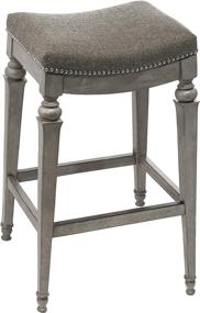 img 3 attached to Vetrina Backless Non-Swivel Counter 🪑 Stool in Weathered Grey by Hillsdale Furniture