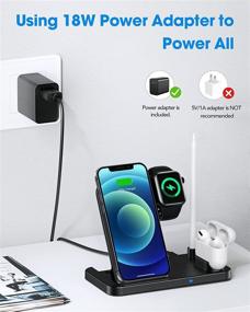 img 2 attached to Convenient 4 in 1 Wireless Charging Station for Apple: Fast Charger Stand for Apple Watch SE 6 5 4 3 2, AirPods Pro, Pencil and iPhone 12, 11, XS Max, XR