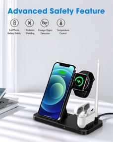 img 1 attached to Convenient 4 in 1 Wireless Charging Station for Apple: Fast Charger Stand for Apple Watch SE 6 5 4 3 2, AirPods Pro, Pencil and iPhone 12, 11, XS Max, XR