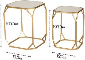 img 2 attached to 🌿 Glitzhome Set of 2 Nesting Coffee Tables: Decorative Accent Side End Tables - Perfect for Bedroom, Living Room, Home Office, and Patio | Plant Stand Chair