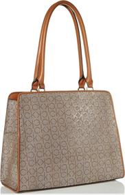 img 1 attached to 👜 Must-Have Calvin Klein Margot Textured Logo Emboss Tote: Stylish & Functional!