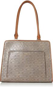 img 4 attached to 👜 Must-Have Calvin Klein Margot Textured Logo Emboss Tote: Stylish & Functional!