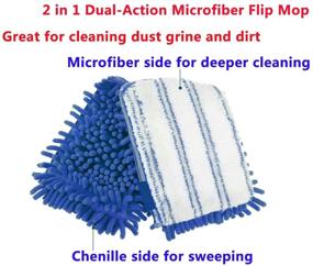img 3 attached to 🧹 XIMOON 4 Pack Microfiber Flip Mop Refills - Double Sided & Machine Washable for Dry/Wet Cleaning on All Surfaces