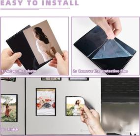 img 1 attached to 📸 Mingtong 24 PCS Magnetic Picture Frame, Holds 4X6 Inches Pictures, Reusable Black Magnet Fridge Photo Sleeves for Refrigerator, Locker, and Office Cabinet with Free Removable 12 Pcs Food Fridge Magnet