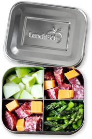 img 1 attached to 🍱 Compact Quad Snack Container: Stainless Steel Divided LunchBots - Ideal for Finger Foods On the Go with Four Convenient Sections - Eco-Friendly, Dishwasher Safe Design with Stainless Lid