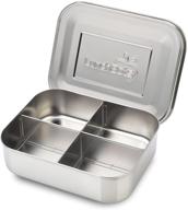 🍱 compact quad snack container: stainless steel divided lunchbots - ideal for finger foods on the go with four convenient sections - eco-friendly, dishwasher safe design with stainless lid логотип