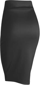 img 3 attached to Women's Bodycon Midi Knee Length Pencil Skirt with Elastic Waist for Office - Made in USA by Made By Johnny