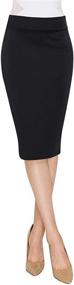 img 1 attached to Women's Bodycon Midi Knee Length Pencil Skirt with Elastic Waist for Office - Made in USA by Made By Johnny