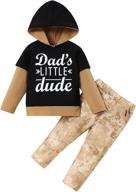 adorable tuemos toddler boy outfit set: straight outta time out letter sweatshirt top + camouflage pants logo