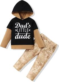 img 3 attached to Adorable TUEMOS Toddler Boy Outfit Set: Straight Outta Time Out Letter Sweatshirt Top + Camouflage Pants