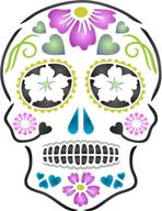 day dead sugar skull stencil painting, drawing & art supplies logo