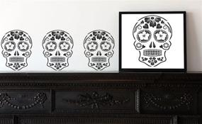 img 2 attached to Day Dead Sugar Skull Stencil Painting, Drawing & Art Supplies