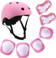 🛡️ adjustable protective gear set for kids, including helmet, knee elbow pads, and wrist guards. suitable for 3-8 years toddler boys and girls. ideal for roller skating, skateboarding, scooter riding, cycling, and biking. логотип