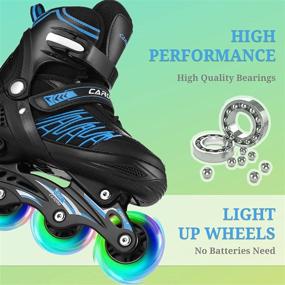 img 2 attached to 🛼 Caroma Inline Skates: Adjustable Roller Blades with Light-Up Wheels for Women, Men, Girls, Boys, Kids, Youth, and Adults