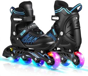 img 4 attached to 🛼 Caroma Inline Skates: Adjustable Roller Blades with Light-Up Wheels for Women, Men, Girls, Boys, Kids, Youth, and Adults