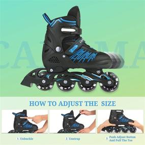 img 3 attached to 🛼 Caroma Inline Skates: Adjustable Roller Blades with Light-Up Wheels for Women, Men, Girls, Boys, Kids, Youth, and Adults