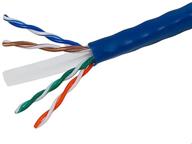 🔌 высокоскоростной чистый медный кабель cat6 ethernet на размотку - жилковый, 550мгц, utp, cm, 24awg, 1000 футов, синий - идеально подходит для сетевых и интернет-подключений логотип