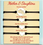 👩 mother and three daughters bracelets set - matching mom daughter gifts for 4 women - gifts for little girls birthday, mommy and me mothers day jewelry - heart love gift set for women, teen girls logo