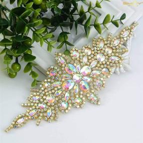 img 3 attached to ShiDianYi Bridal Wedding Dress Sash Belt Applique with AB Stone - Rhinestone Belt Waist Decoration for Bridal Shower