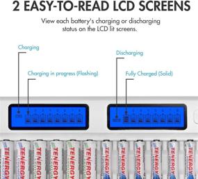 img 2 attached to 🔋 Optimized Tenergy TN438 16 Bay Battery Charger for AAA and AA Rechargeable Batteries with AC Wall Adapter and Car Adapter - NiMH/NiCd Rechargeable Batteries Charger