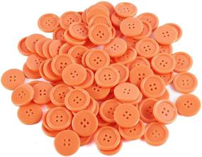 img 4 attached to 🧵 TAILINB Orange Colored 1 Inch Resin Sewing Buttons - Pack of 100, Ideal for DIY Crafts and Children's Manual Button Painting