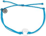 💦 waterproof aqua and white enamel wave bracelet - adjustable band by pura vida logo