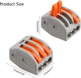 img 3 attached to 🔌 BESUNTEK Wire Connector Terminal Block PCT-213: Compact, Push Butt Joint Cable Connector, 50 Pack