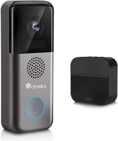 img 4 attached to 🚪 【2021 Enhanced】 Wi-Fi Video Doorbell Camera, Ctronics 2K HD Rechargeable Battery Powered Wireless Doorbell with Wireless Chime, Human Detection, Night Vision, 2-Way Audio Cloud &amp; SD Storage IP66