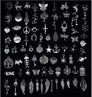 ✨ 80-piece pack of vidrio wicca charms pendants - silver craft supplies for jewelry making. tibetan accessories for diy bracelets, necklaces & more logo