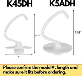 img 1 attached to 🔧 Coated K5ADH Dough Hook - Compatible with Kitchen Aid K5 K5A K5SS KP50P KSM5 Mixers, Works with 5 qt Bowl