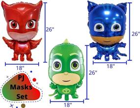 img 1 attached to 🎉 Ultimate PJ Masks Themed Party Supplies: 19PCS Balloons Set for Colorful Birthday Bash, Baby Shower & More! Catboy, Owlette, Gekko Heroes Included!