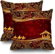 🎄 batmerry set of 2 merry christmas decorative pillow covers 18x18 inch – elegant and festive wise men golden star of bethlehem design, double sided throw pillow covers for sofa cushion – holiday home décor логотип