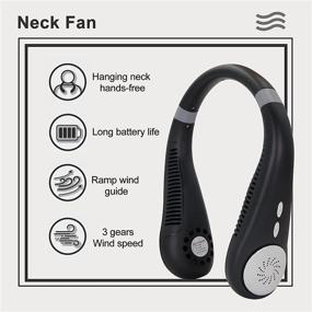 img 2 attached to 🌀 Portable Neck Fan: Rechargeable, Wearable Cooling Device for Hands-Free Comfort