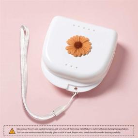 img 3 attached to AMHDV Orthodontic Retainer Case (3pcs) - Vent Holes, Cute Mouthguard Container for Dental Aligners - with Aligner Removal Tool and Brush - 01 Flower Design