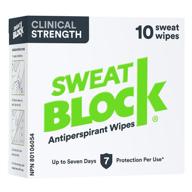 💦 sweatblock hyperhidrosis antiperspirant wipes - powerful 7-day sweat protection - 10 count pack - unisex logo