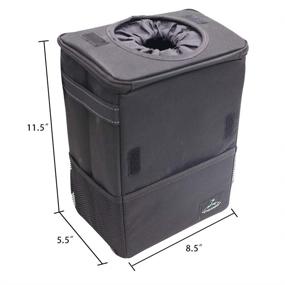 img 3 attached to 🚗 Эффективно и удобно: Freesooth мусорное ведро для автомобиля - водонепроницаемое ведомое ведро с переворачиваемой крышкой и карманами для хранения - складной ведомой мешок для мусора в автомобиле.