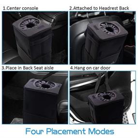 img 1 attached to 🚗 Efficient and Convenient: Freesooth Car Garbage Can - Waterproof Weighted Trash Can with Flip Open Lid and Storage Pockets - Collapsible Hanging Car Trash Bag