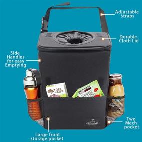 img 2 attached to 🚗 Efficient and Convenient: Freesooth Car Garbage Can - Waterproof Weighted Trash Can with Flip Open Lid and Storage Pockets - Collapsible Hanging Car Trash Bag