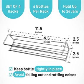 img 1 attached to 🌶️ Optimal Spice Organization with Ultimate Hostess Wall Mount Spice Rack - Ideal for Cabinet, Pantry, and Compact Kitchens - Space-Saving Hanging Spice Organizer - Wall Spice Rack, Screw or Adhesive - 4-Tier, Accommodates 24 Jars