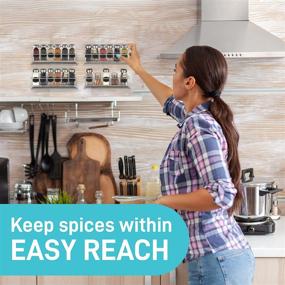 img 2 attached to 🌶️ Optimal Spice Organization with Ultimate Hostess Wall Mount Spice Rack - Ideal for Cabinet, Pantry, and Compact Kitchens - Space-Saving Hanging Spice Organizer - Wall Spice Rack, Screw or Adhesive - 4-Tier, Accommodates 24 Jars