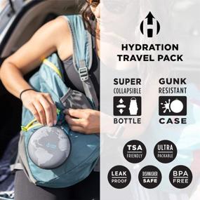 img 2 attached to 🌲 HYDAWAY Hydration Travel Pack: 25oz Collapsible Water Bottle with Spout Lid + Compact Travel Case - Timber Edition